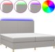 vidaXL Λοιζκο kontynentalne z materacem jasnoszare 200x200cm tkanina