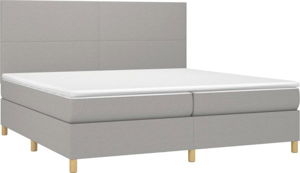 vidaXL Λοιζκο kontynentalne z materacem jasnoszare 200x200cm tkanina