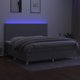 vidaXL Λοιζκο kontynentalne z materacem jasnoszare 200x200cm tkanina