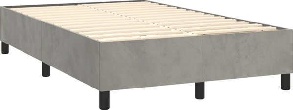vidaXL Κρεβάτι Continental με Στρώμα, Ανοιχτό Γκρι, 120x190 cm, Βελούδο