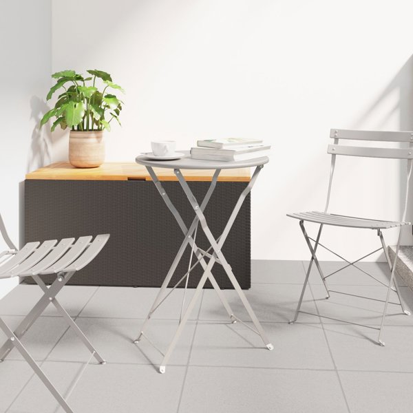 vidaXL Πτυσσόμενο τραπέζι Bistro Μπεζ 50x71 cm από βαμμένο ατσάλι