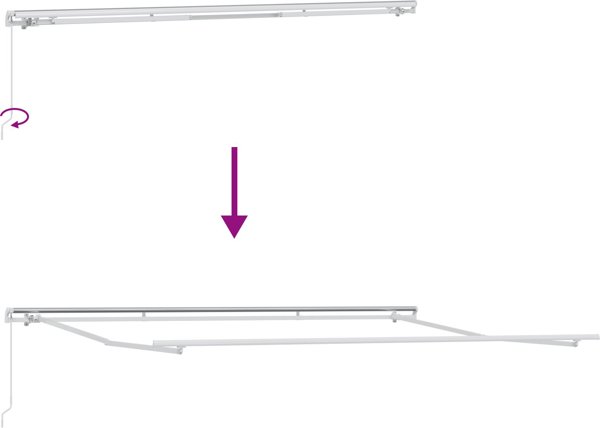 vidaXL Χειροκίνητη Αναδιπλούμενη Τέντα Εξωτερικού Χώρου, Λευκή, 450x300 cm