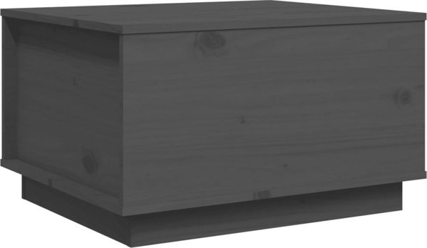 vidaXL vidaXL Stolik kawowy, szary, 60x50x35 cm, lite drewno sosnowe