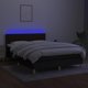 vidaXL Κρεβάτι Kontynentalne με στρώμα, μαύρο, 140x190 cm, ύφασμα