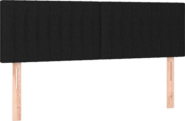 vidaXL Κρεβάτι Kontynentalne με στρώμα, μαύρο, 140x190 cm, ύφασμα