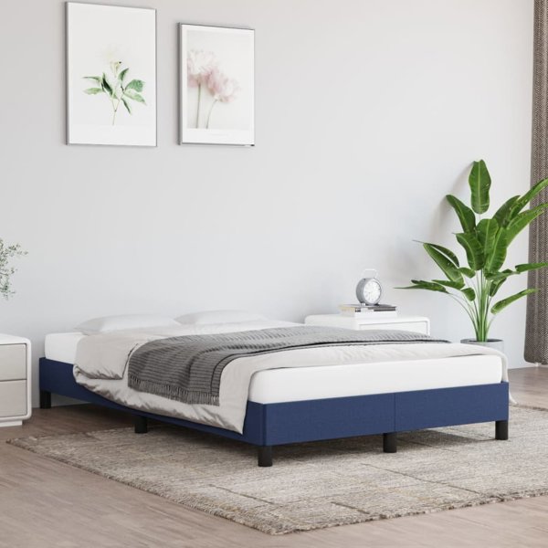 vidaXL Πλαίσιο κρεβατιού, μπλε, 120x200 cm, με υφασμάτινη επένδυση