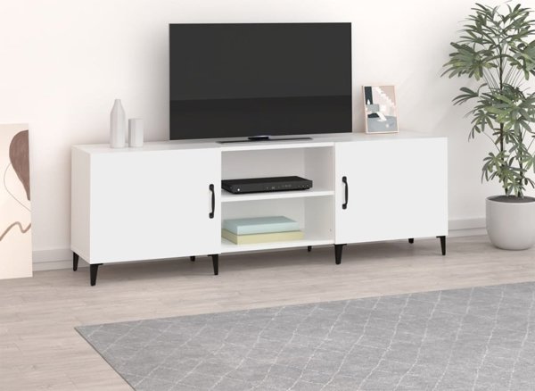 vidaXL Έπιπλο TV, λευκό, 150x30x50 εκ., υλικό ξύλου