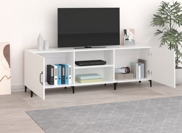 vidaXL Έπιπλο TV, λευκό, 150x30x50 εκ., υλικό ξύλου