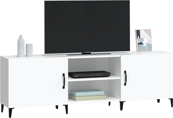 vidaXL Έπιπλο TV, λευκό, 150x30x50 εκ., υλικό ξύλου