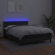 vidaXL Μαύρο κρεβάτι κοντινένταλ με στρώμα και LED, μαύρη οικοδερμα 140x200cm