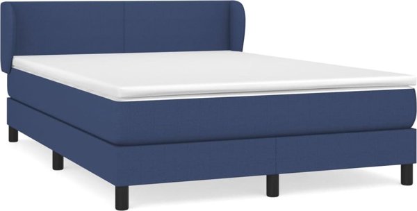 vidaXL Κρεβάτι κοντινεντάλ με στρώμα μπλε 140x200 εκ.