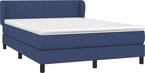 vidaXL Κρεβάτι κοντινεντάλ με στρώμα μπλε 140x200 εκ.