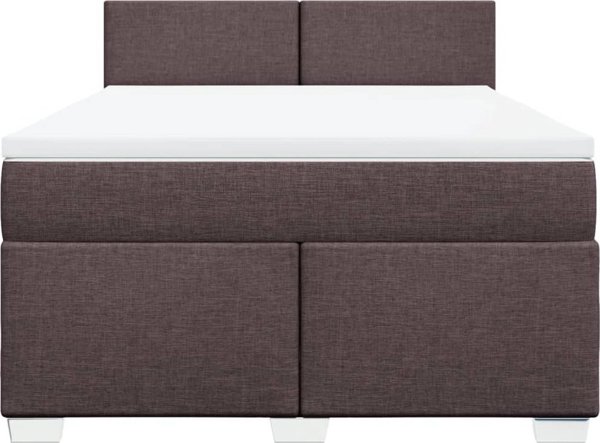 vidaXL Κρεβατι Continental με Στρωμα, Καφε, Υφασμα, 140x200 cm