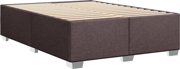vidaXL Κρεβατι Continental με Στρωμα, Καφε, Υφασμα, 140x200 cm