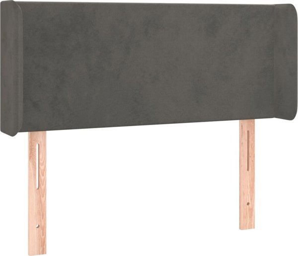 vidaXL Zaglowek do lozkos me LED, skourogrizo, 83x16x78/88 cm, aksamit