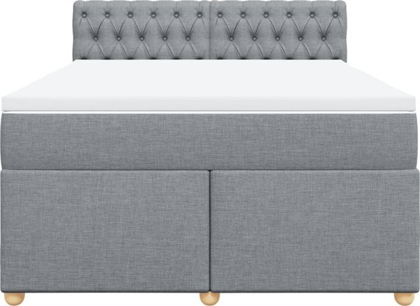 vidaXL Κρεβάτι Continental με στρώμα, ανοιχτό γκρι, 140x200 cm, ύφασμα
