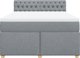 vidaXL Κρεβάτι Continental με στρώμα, ανοιχτό γκρι, 140x200 cm, ύφασμα