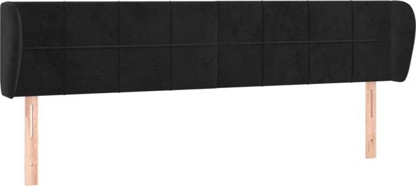 vidaXL Κεφαλάρι uszak μαύρο 203x23x78/88 εκ. βελούδινο