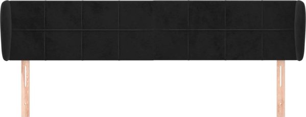 vidaXL Κεφαλάρι uszak μαύρο 203x23x78/88 εκ. βελούδινο