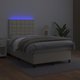 vidaXL Κρεβάτι κοντινεντάλ με LED και στρώμα, εκρού οικοδέρμα, 120x200cm