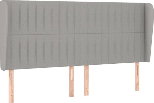 vidaXL Zaglowek uszak, ανοιχτό γκρι, 203x23x118/128 cm, ύφασμα