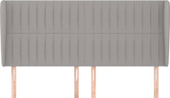 vidaXL Zaglowek uszak, ανοιχτό γκρι, 203x23x118/128 cm, ύφασμα