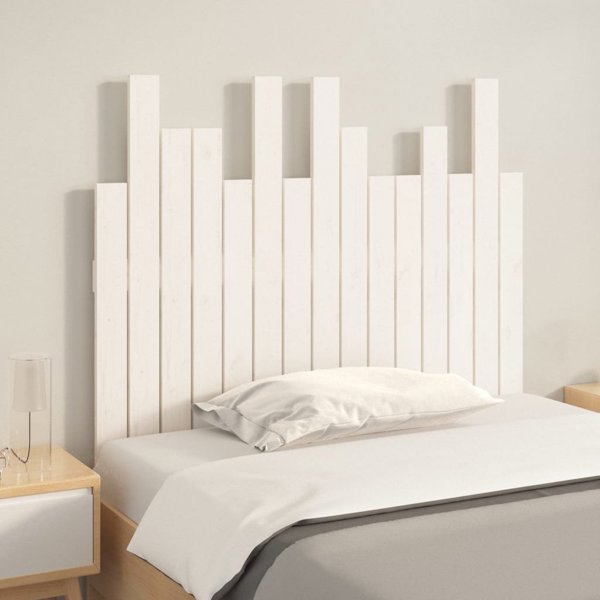 vidaXL Κεφαλάρι κρεβατιού, λευκό, 95,5x3x80 εκ., συμπαγές πεύκο