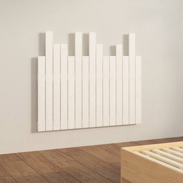vidaXL Κεφαλάρι κρεβατιού, λευκό, 95,5x3x80 εκ., συμπαγές πεύκο