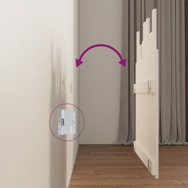 vidaXL Κεφαλάρι κρεβατιού, λευκό, 95,5x3x80 εκ., συμπαγές πεύκο