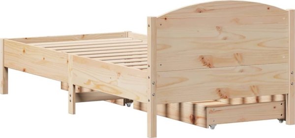 vidaXL Rama κρεβατιού χωρίς στρώμα, 75x190 cm, από μασίφ πεύκο