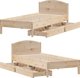 vidaXL Rama κρεβατιού χωρίς στρώμα, 75x190 cm, από μασίφ πεύκο