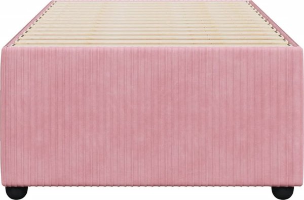 vidaXL Rama κρεβατιού ροζ, 100 x 200 cm, επενδυμένη με βελούδο
