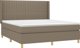 vidaXL Κρεβάτι Continental με Στρώμα, Taupe, Υφασμάτινο, 160x200 cm