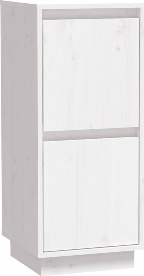vidaXL Ντουλάπες, 2 τεμ., λευκές, 31,5x34x75 εκ., μασίφ πεύκο