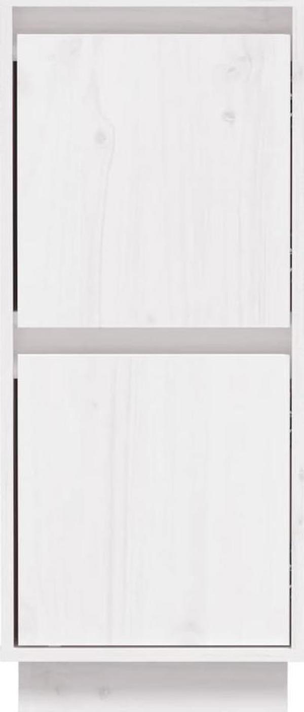 vidaXL Ντουλάπες, 2 τεμ., λευκές, 31,5x34x75 εκ., μασίφ πεύκο