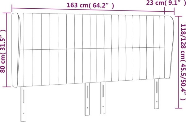 vidaXL Κεφαλάρι uszak, σκούρο μπλε, 163x23x118/128 εκ., βελούδινο