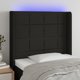 vidaXL Κεφαλάρι Κρεβατιού με LED, Μαύρο, 103x16x118/128 cm, Ύφασμα