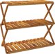vidaXL Πτυσσόμενη ραφιέρα με 3 ράφια, καφέ, 70x31x63 cm, ξύλο ακακίας