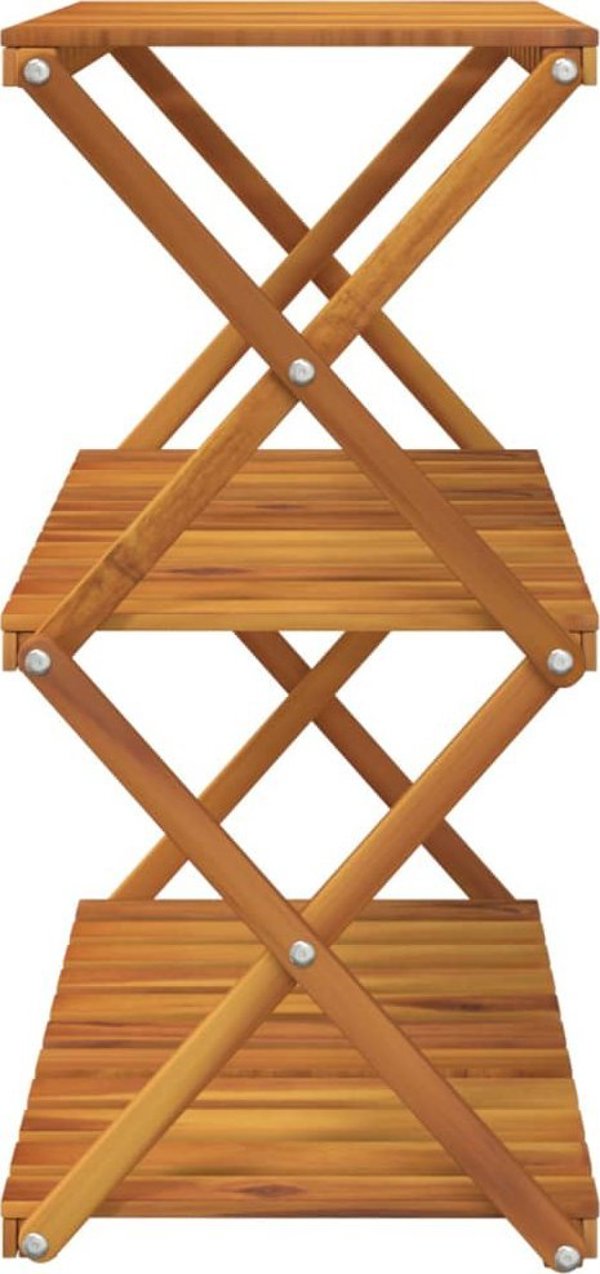 vidaXL Πτυσσόμενη ραφιέρα με 3 ράφια, καφέ, 70x31x63 cm, ξύλο ακακίας