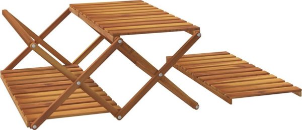 vidaXL Πτυσσόμενη ραφιέρα με 3 ράφια, καφέ, 70x31x63 cm, ξύλο ακακίας