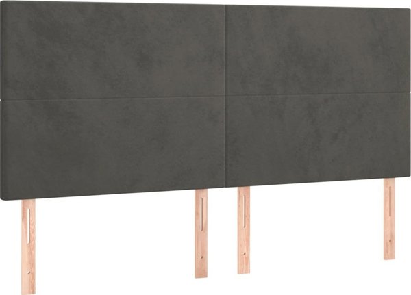 vidaXL Zaglowek do lozkou me LED, skouro gkrimo, 200x5x118/128 cm, aksamit