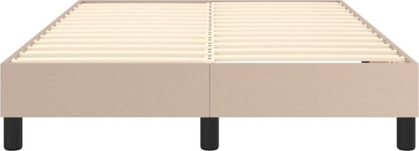 vidaXL Κρεβάτι κοντινεντάλ, καπουτσίνο, 120x200 εκ με επένδυση από συνθετικό δέρμα