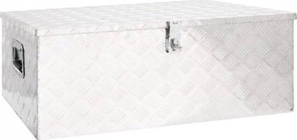 vidaXL Skrzynka do przechowywania, srebrna, 100x55x37 cm, aluminium