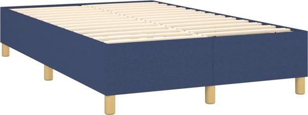 vidaXL Κοντινεντάλ κρεβάτι με στρώμα, μπλε, 120x200 cm, υφασμάτινο