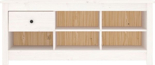 vidaXL Ντουλάπι για παπούτσια, λευκό, 110x38x45,5 εκ., μασιφ ξύλο πεύκου