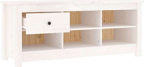 vidaXL Ντουλάπι για παπούτσια, λευκό, 110x38x45,5 εκ., μασιφ ξύλο πεύκου
