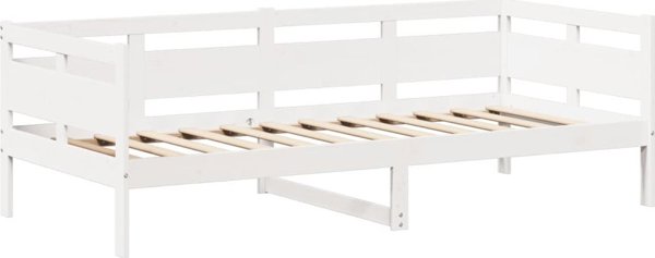 vidaXL Κρεβάτι ημέρας με τέντα, λευκό, 80x200 cm, από μασίφ ξύλο πεύκου