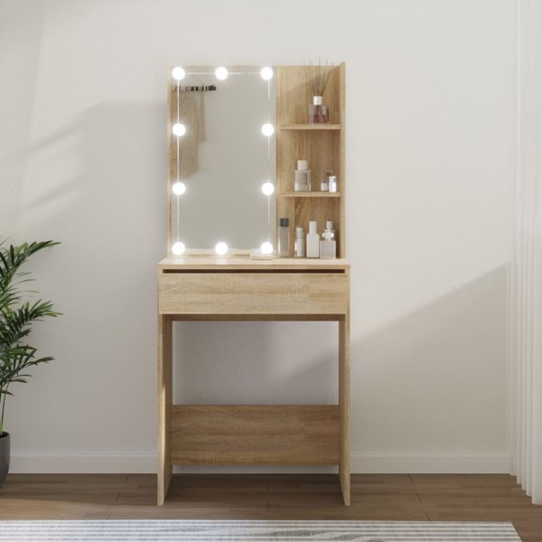 vidaXL Τουαλέτα με Φωτισμό LED, Δρυς Σονόμα, 60x40x140 εκ.