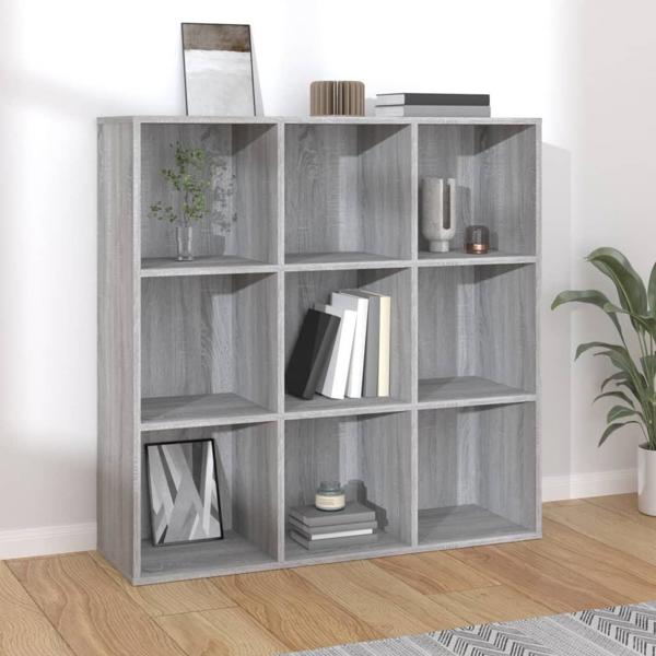 vidaXL Regal na ksiazki szary dab sonoma 98x30x98 cm