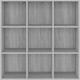 vidaXL Regal na ksiazki szary dab sonoma 98x30x98 cm